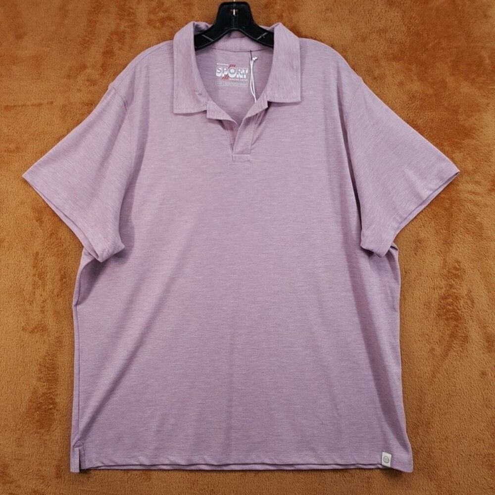 MARINE LAYER Air Polo Shirt Mens XXL Light Purple V-Neck Pullover in Elderberry